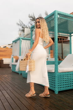 CONJUNTO SAIA MIDI ARIANE BRANCO