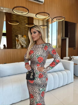 VESTIDO MIDI GOLDEN STAMP