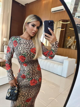 VESTIDO MIDI GOLDEN STAMP